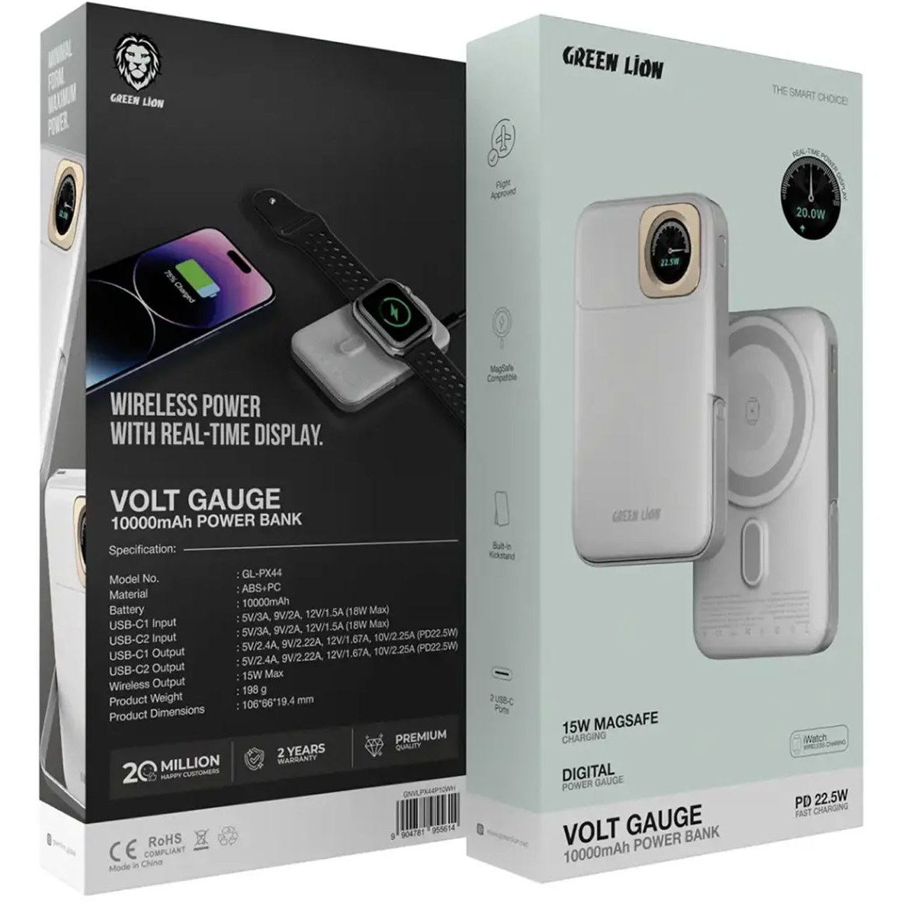 پاور بانک 10000 وایرلس گرین لاین مدل GL-PX44 توان 22.5 وات